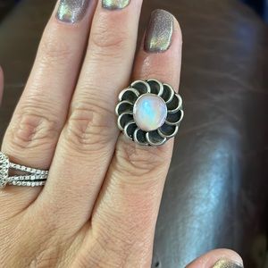 Sterling silver and mother of pearl Native American ring